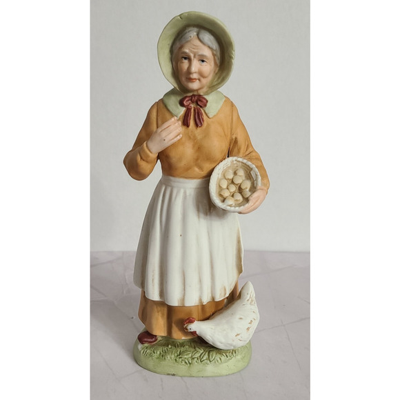 Homco Old Man & Woman Figurines Feeding Chickens & Ducks 1426 Home Interiors - Picture 10 of 12